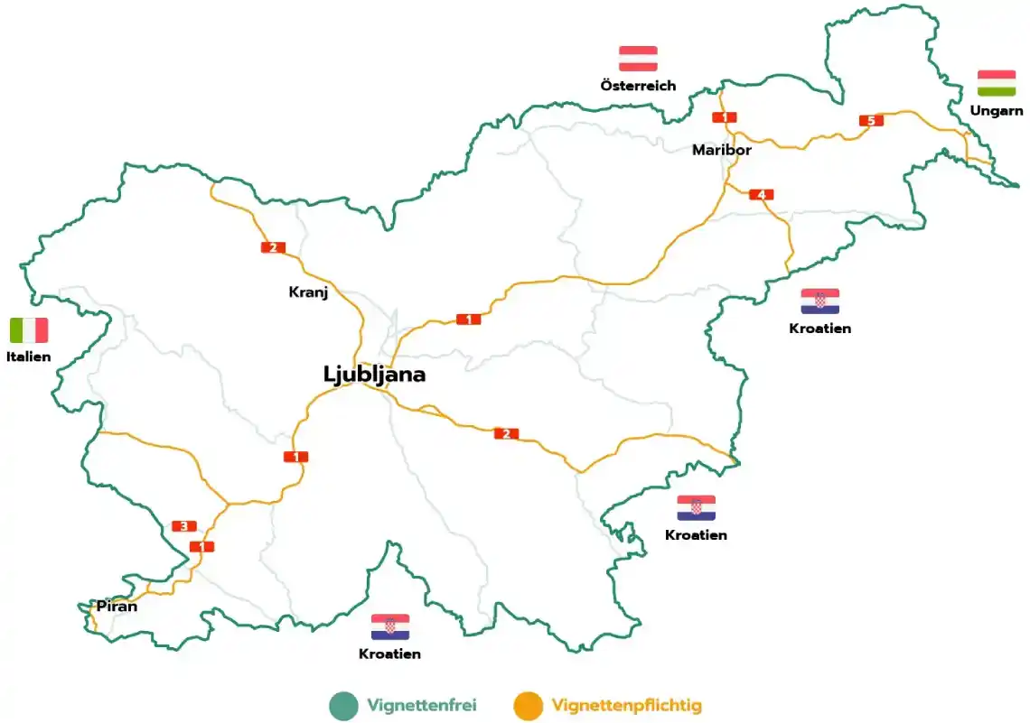 La carte routière en Slovénie